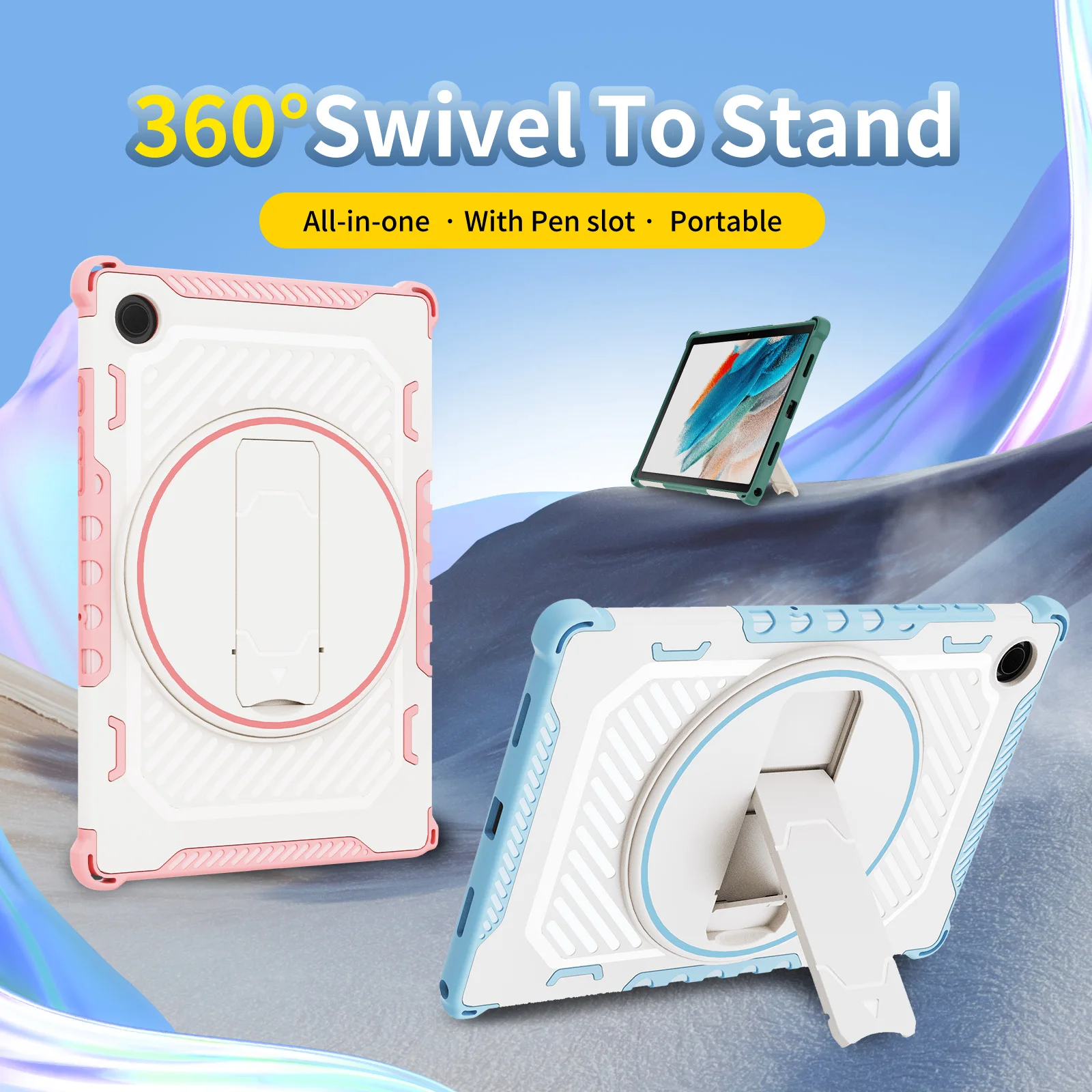 

Heavy Duty Case for Samsung Galaxy Tab A8 10.5 Funda SM-X200 X205 Safe Armor PC Silicon Shockproof Tablet Kids Protective Cover