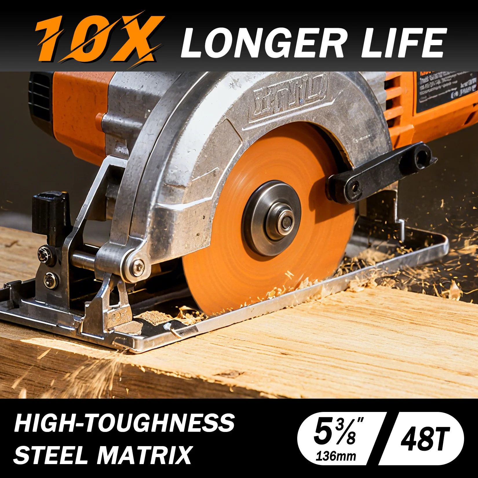 HAPU 5-3/8 Inch 48Teeth Wood Cutting Framing Circular Saw Blade Carbide Tipped 136MM TCT Saw Blade for Plywood MDF OSB Laminated