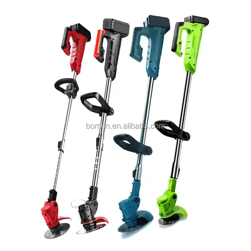 STLF 21v Electric Cordless Tool DIY Lawn Mower with Wheels and Lithium Battery, Portable for Garden and Gardening Supplies