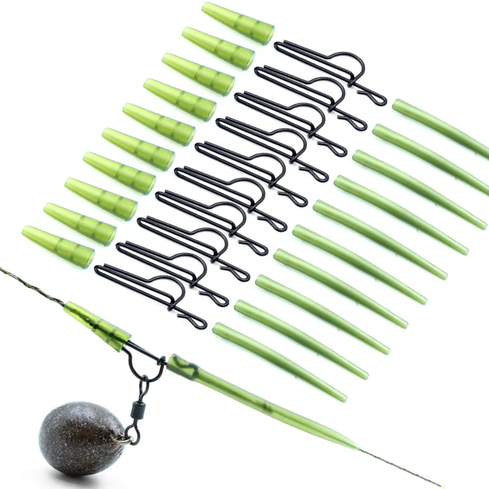 10er-Set Karpfenangel-Rig-Zubehör-Set mit Anti-Tangle-Hülsen und Schnellwechselclips für Karpfen-Haarrig-Herstellungszubehör