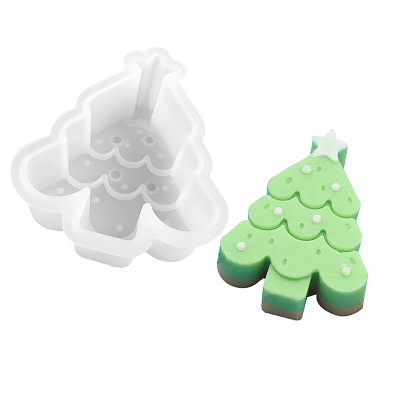 Stampo in silicone per albero di Natale - Per candele, ornamenti in gesso, biscotti fai da te fatti a mano e cottura al cioccolato