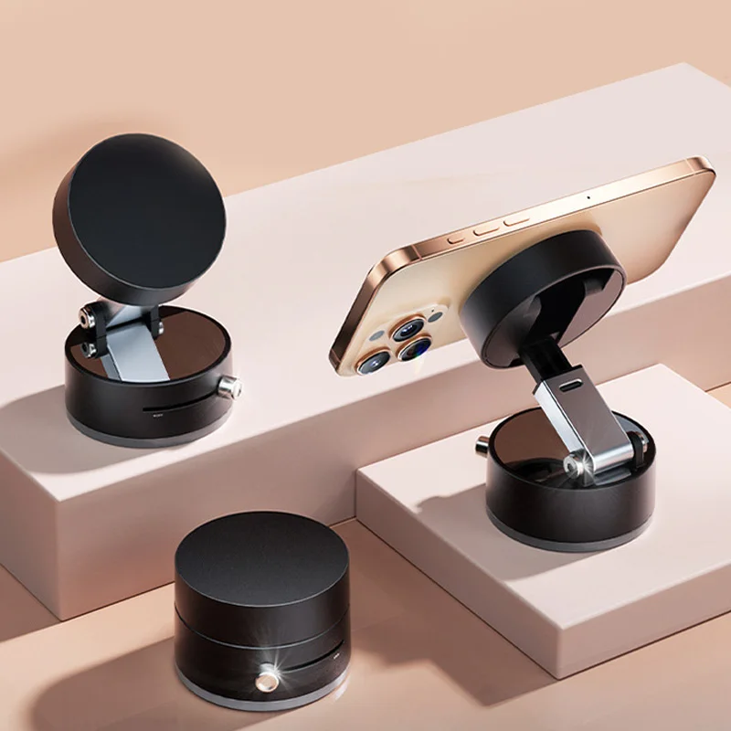 

Car Phone Holder with Strong Vacuum Suction & Adjustable Angle Universal Dashboard Windshield Mount Stand for All Mobile Phones