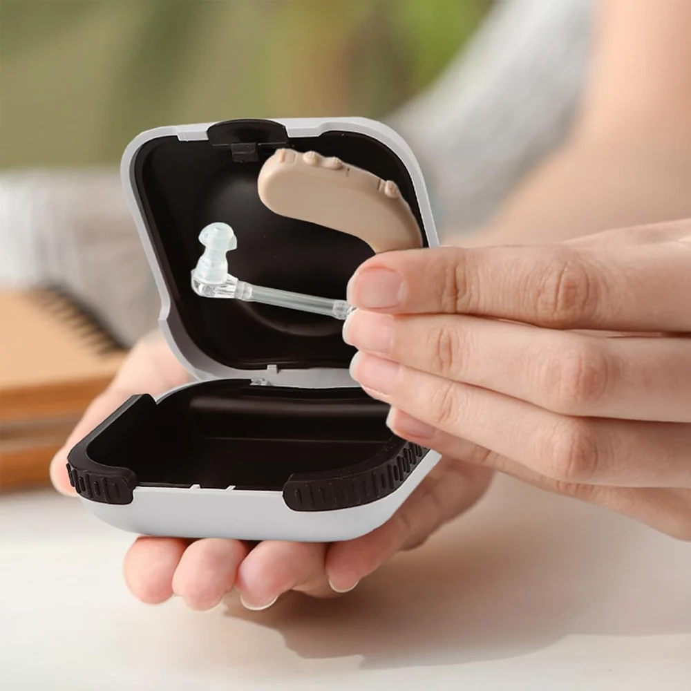 

1 шт., чехол для слухового аппарата, портативный жесткий защитный жесткий ящик для хранения, органайзер для усилителя звука, аксессуары для слухового аппарата