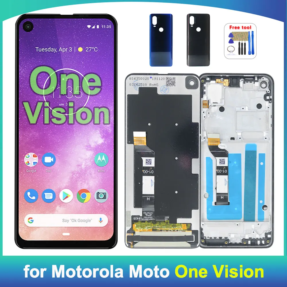 LCD for Motorola Moto One Vision LCD Display Touch Screen Digitizer Assembly Replacement for Motorola Moto One Vision XT1970