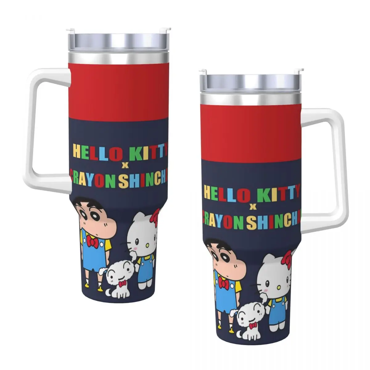 Crayon-ShinS ChanS Stainless Steel Tumbler Hello Kitty Travelist Car Mugs Large Coffee Mug Portable Hot Drinks Tea Water Bottle