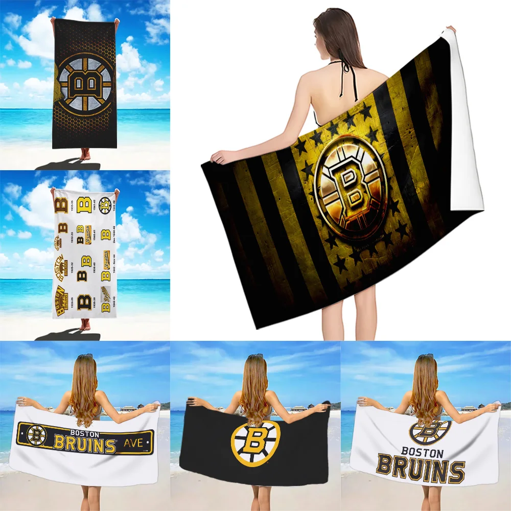 Ice Hockey Team Beach Towel Microfiber Sand Free Quick Dry Soft Sandproof Pool Towels for B-Boston B-Bruins Women Travel Shower