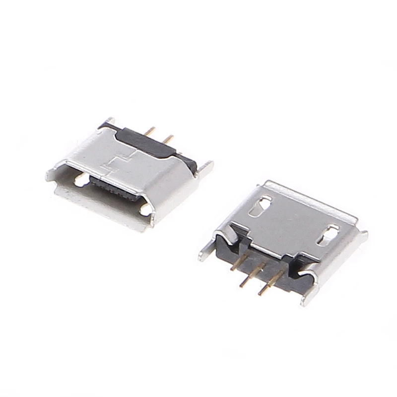 10 Pcs Micro USB Type Female Socket 180 Degree 5-Pin SMT Soldering