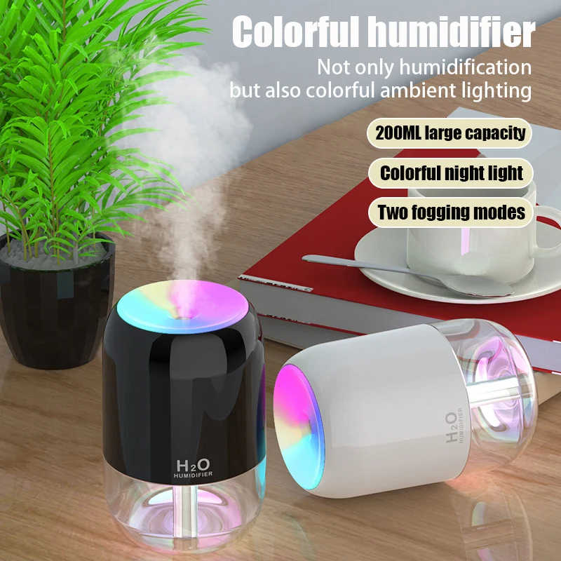 200ML Colorful Cup Air Humidifier Mini Home Fragrance Diffuser Desktop Car Aroma humidificador USB Spray Essential Oil Atomizer