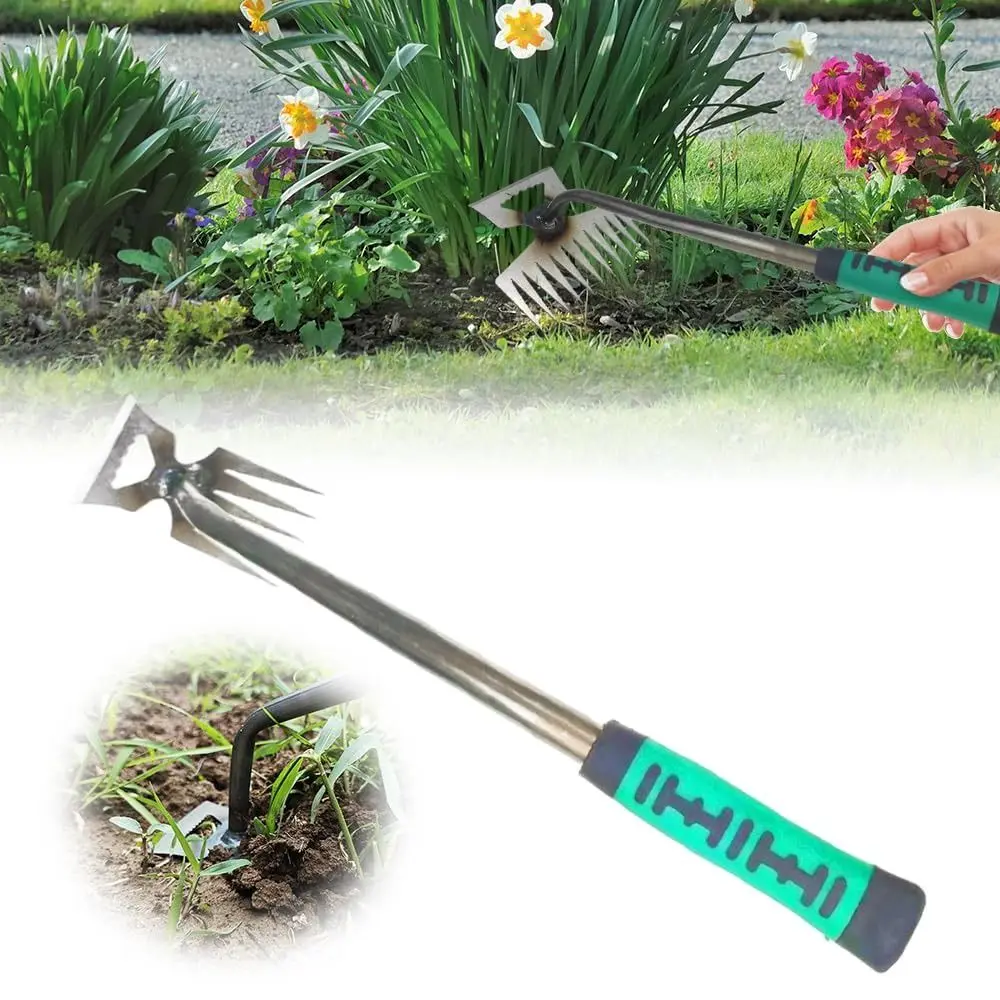 Portable Stainless Steel Weed Puller Tool Weed Digger Grass Remover Weed Dandelion Remover Rubber Handle Garden Supplies