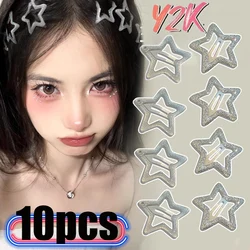 2/10pcs Silver Star BB Hair Clips Women Grils Cute Metal Star Hair Clips Side Barrettes Hair Grip Y2K Hair Accessories Headwear