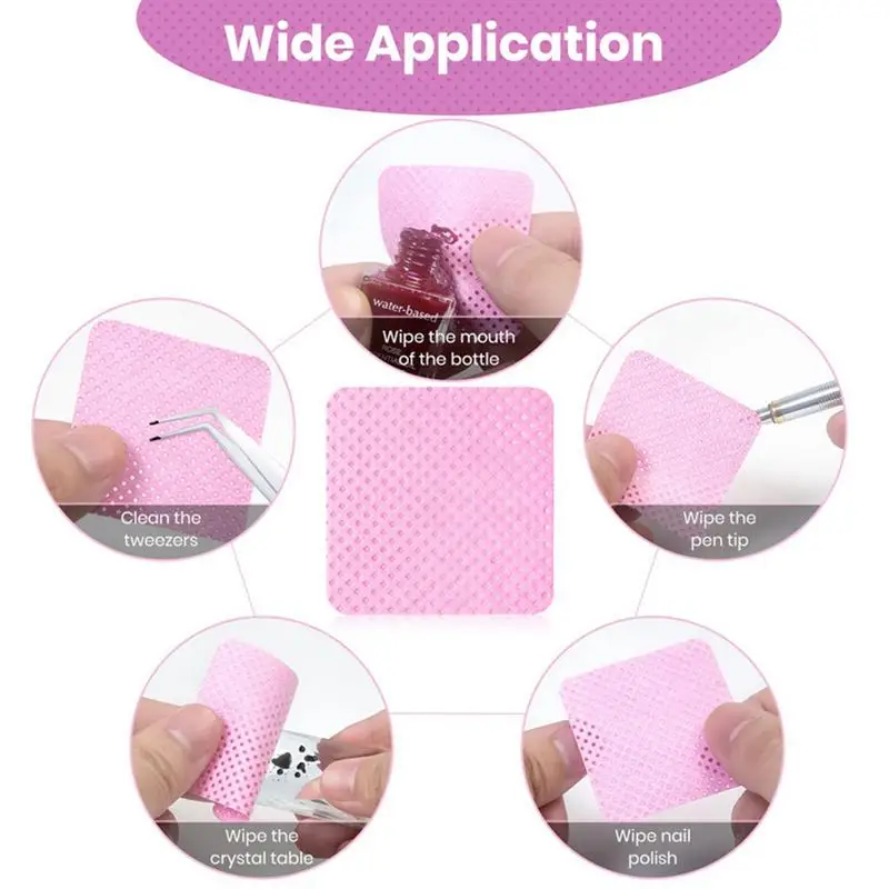 400 PCS Eyelash Extension Glue Wipes Eyelash Extension Glue WipesTime Use Lash Glue Cleaning Pads Non-Woven Fabric Nail