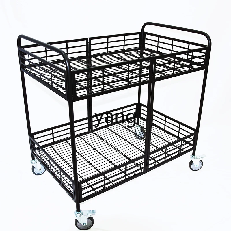 

TGF Heavy-Duty Foldable Mobile Cart for Stalls, Suitable for Desserts and Sushi, with Shelves