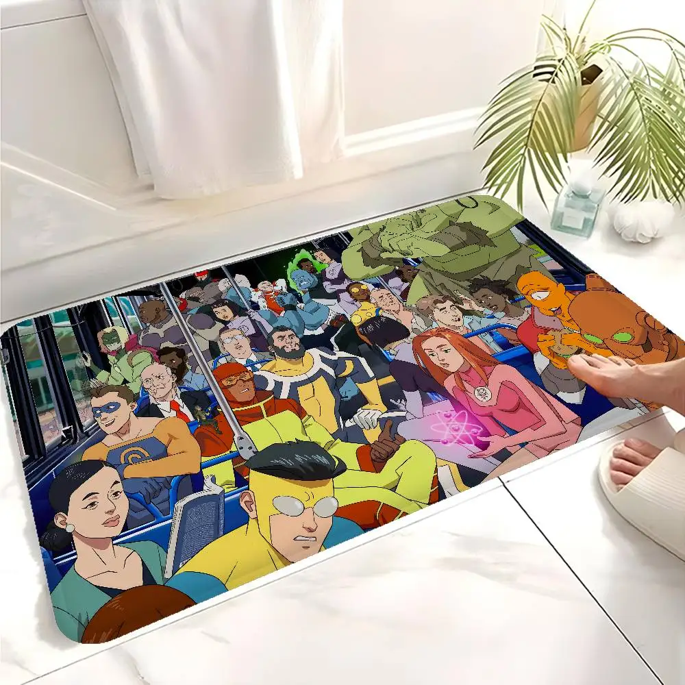 Cartoon I-Invincible Floor Mat Rectangle Anti-slip Home Soft Badmat Front Door Indoor Outdoor Mat Welcome Doormat