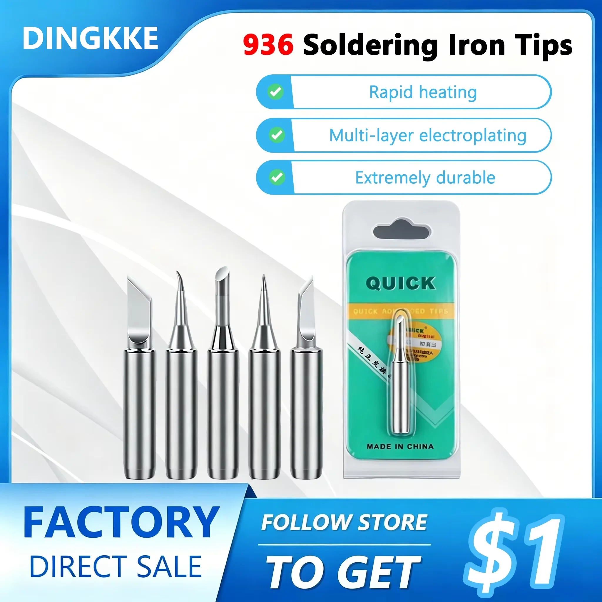 936 Soldering Iron Tips Welding Tools Lead-Free 900M-T-K I SK IS 3C Handle Electric Soldering Iron for Soldering Station Kit