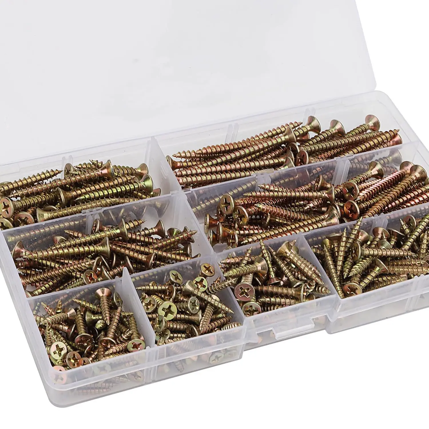 360pcs Wood Screw Kit M3 M3.5 M4 Cross Recessed Fiberboard Screw Zinc Plated Flat Phillips Head Self Tapping Screw for Chipboard
