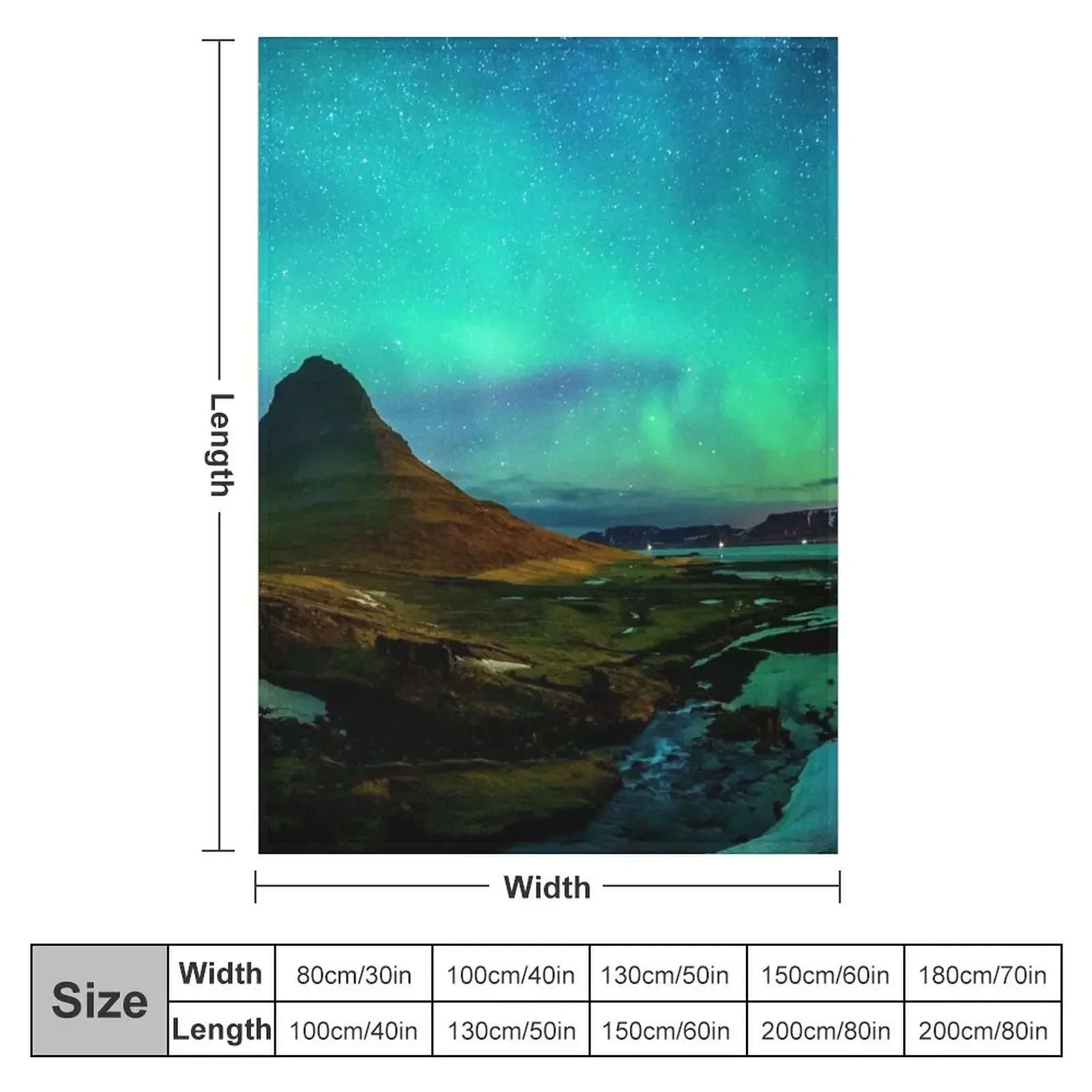 Northern lights at kirkjufell, iceland - kirkjufell mountains in winter Throw Blanket Bed Fashionable Quilt bed plaid Blankets