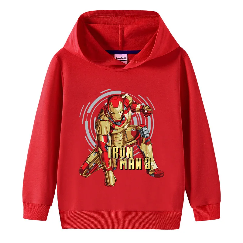 Marvel Iron Man Animowany Nadruk Chłopcy i Dziewczęta Jesień i Zima Kreskówka Długi Rękaw Odzież Sportowa Odzież Dziecięca