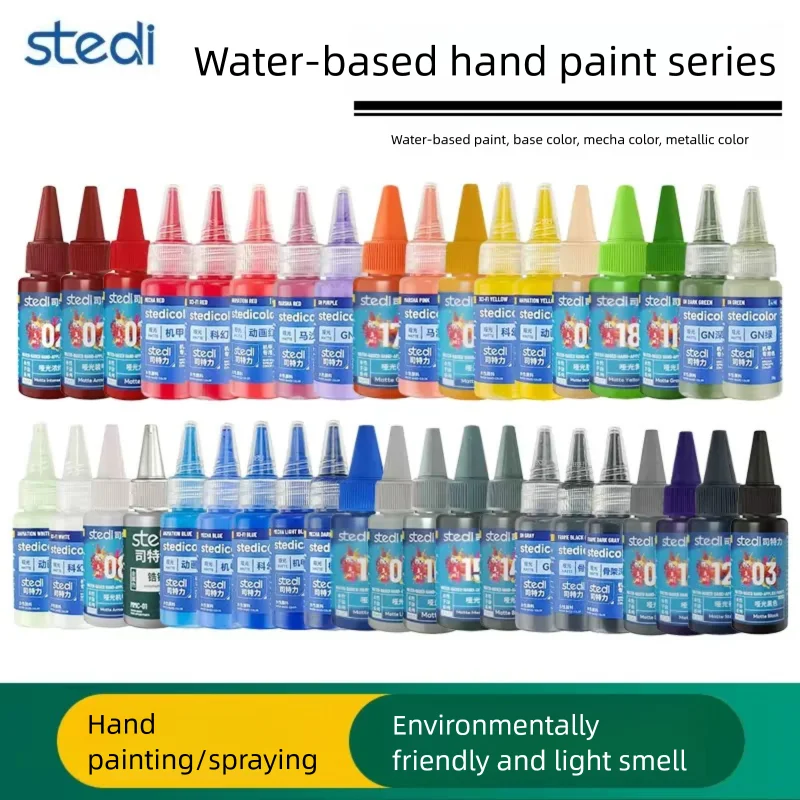 Peinture acrylique Stedi 18g MC40-MC60, couleurs mates, à base d'eau, pour kits de modèles Gundam, peinture à la main pour modèles de loisirs DIY, pigment