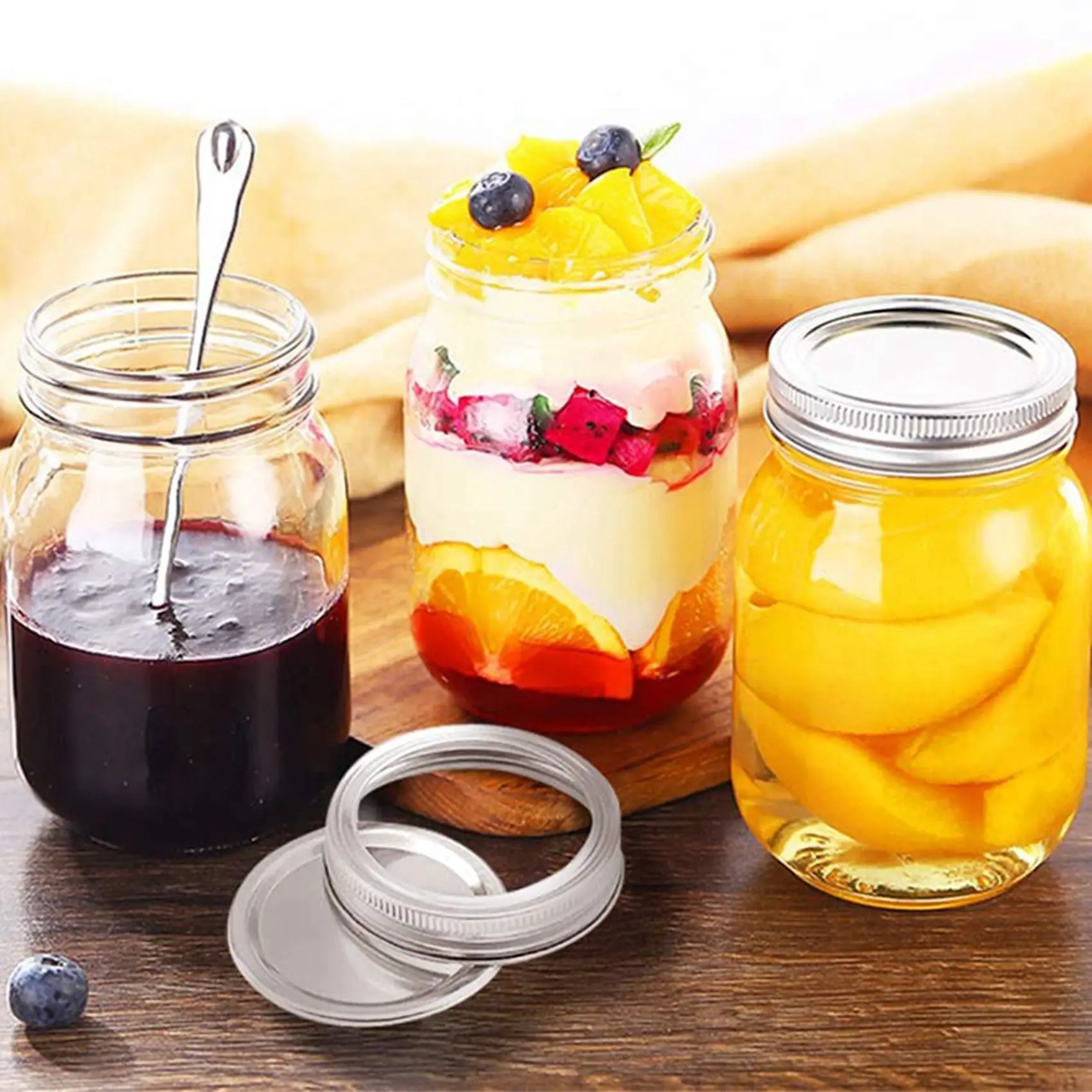 

L55A-2 Набор кухонных принадлежностей: 1 комплект крышек для консервирования, крышек и лент с обычным горлышком и 1 комплект кухонной воронки из нержавеющей стали