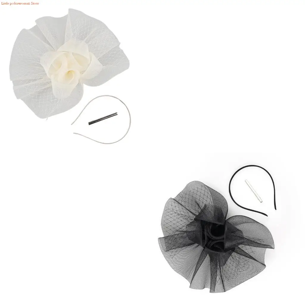 F92D Comfortable Polyester Bride Fascinator Hair Flower Decoration For Photoshoot Accessory Easy Application Beach Weddings