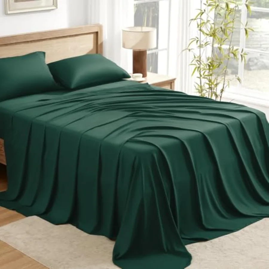 

Size Sheets Set 100% Viscose Derived from Bamboo Cooling Summer Sheets Deep Pocket Up to 16" Silky Soft Bed Sheets Hotel Beddin