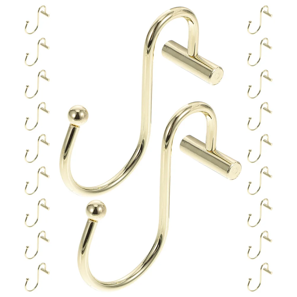

24Pcs Shower Curtain Hooks Simple Iron Decorative Bathroom Hanging Hooks for Curtains Rods Rust Resistant Shower Hangers