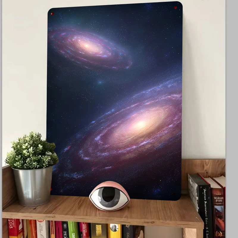 Cosmic Galaxy Nebula Metal Iron Painting Modern Home Wall Decor Art Hanging for Living Room Bedroom