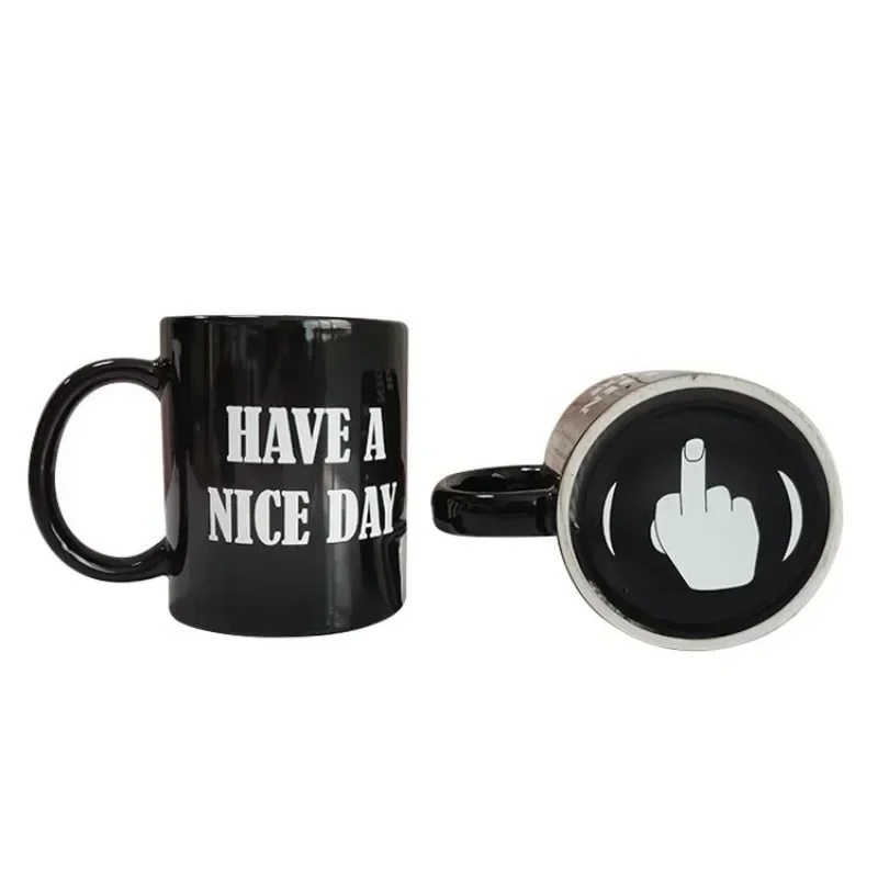 Middle Finger Vertical Cup  Hilarious Ceramic Mug with Anime TV Design Funny Gift for Adults