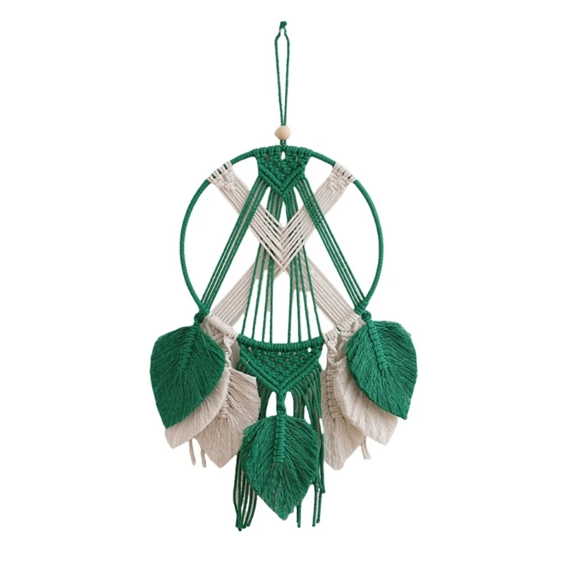 Handwoven Cotton Macrames Tapestrys Dreamcatchers with Tassels for Living Space