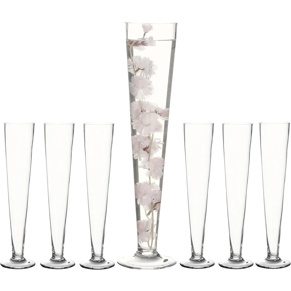 Clear Trumpet Vases Room Decor 24