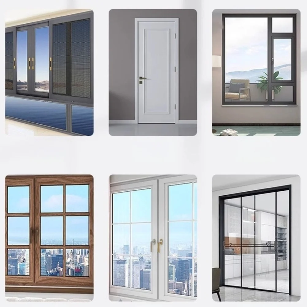 24M Door Window Seal Strip Windproof Soundproof Insulation Sponge Gap Filler Gray Weather Stripping For Home