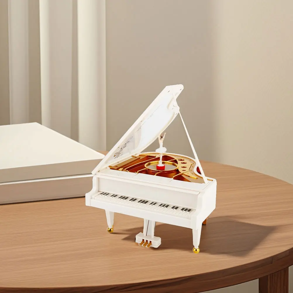 

Music Box Piano Modeling Decorative Statue Delicate Design Rotating Dancing Figure Vintage Home nament Musical Gift Idea