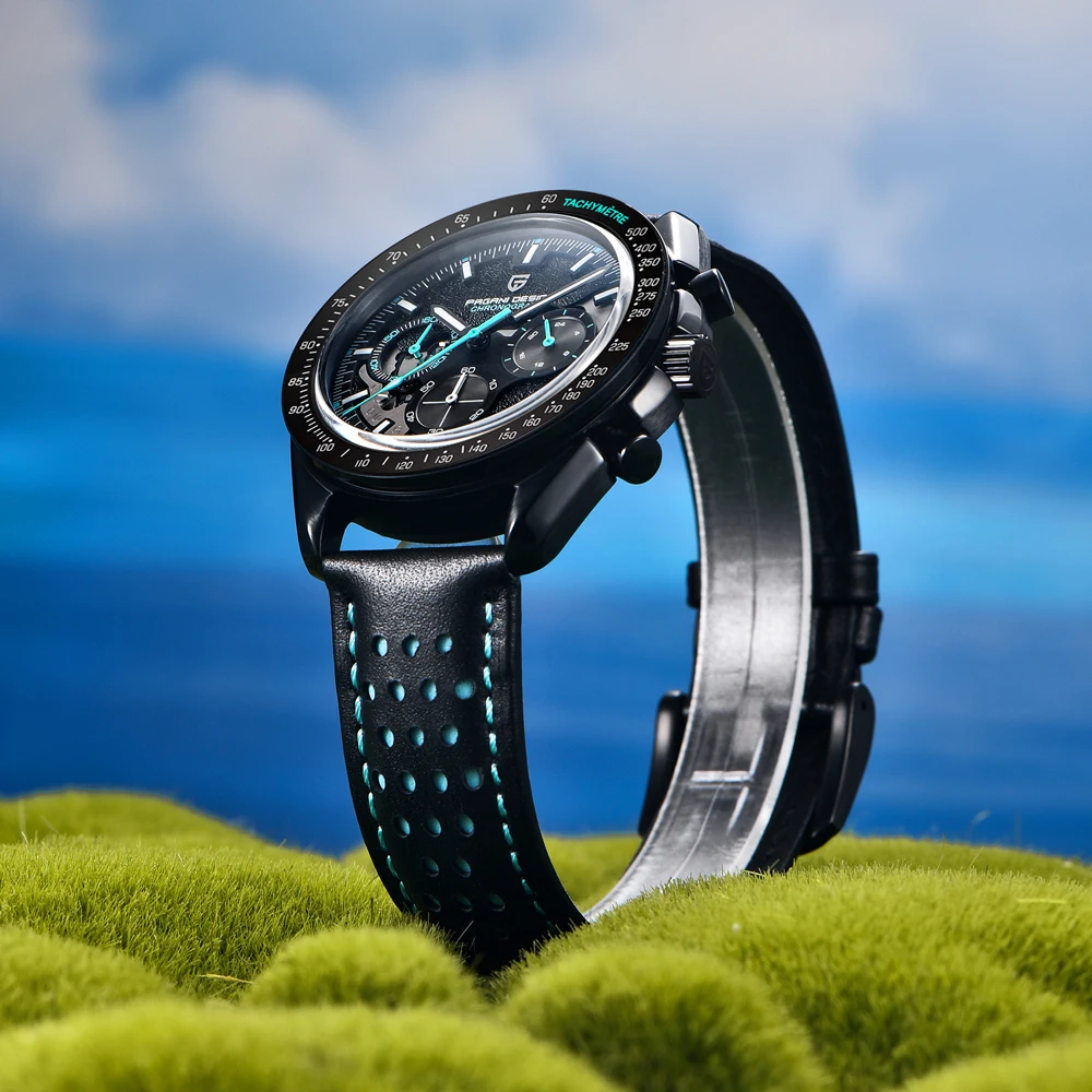 2025 جديد PAGANI تصميم ساعات رجالية فاخرة ساعة كوارتز للرجال VK63 كرونوغراف ساعة اليد AR الياقوت مقاوم للماء مضيئة