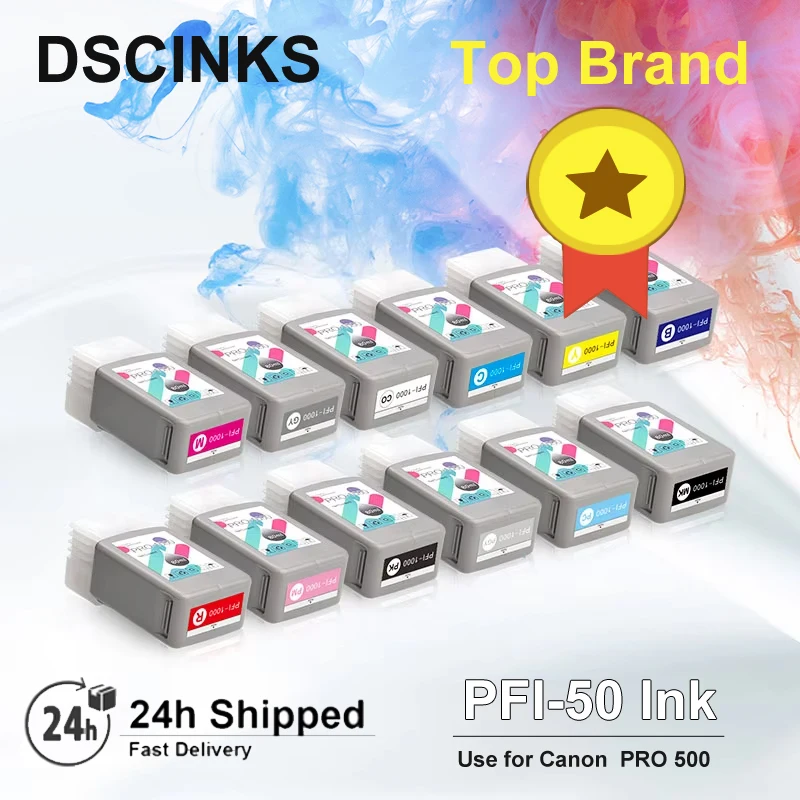 80ML PFI-50 PFI50 compatible ink cartridge for Canon Pro 500 printer for Canon PFI-50 ink cartridge with chip and pigment ink