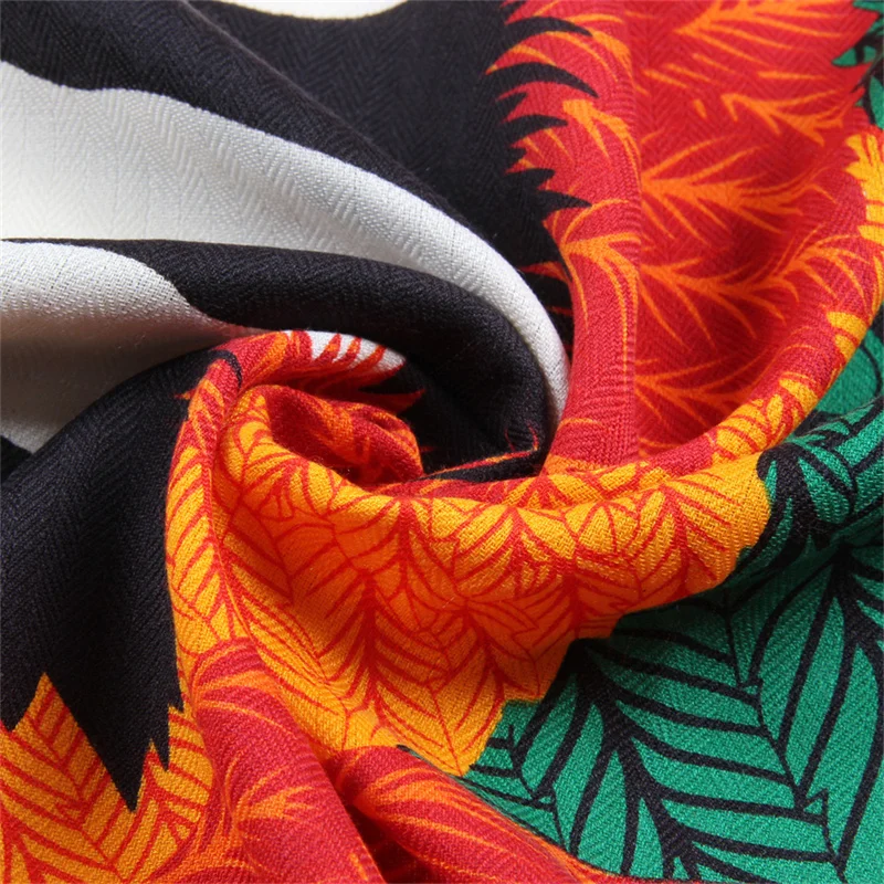 POBING Seide Kaschmir Schal Frauen Hand Gerollt Schals Fly Horse Print Quadratische Schals Wraps Dame Bandana Große Hijabs Weibliche Foulards – Detail 3