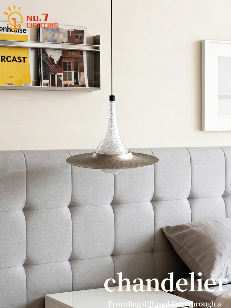

Modern Simple Bedroom Bedside Pendant Lights Luxury Atmosphere Flying Saucer Designer Hanging Lamp Aisle Entrance Background Bar