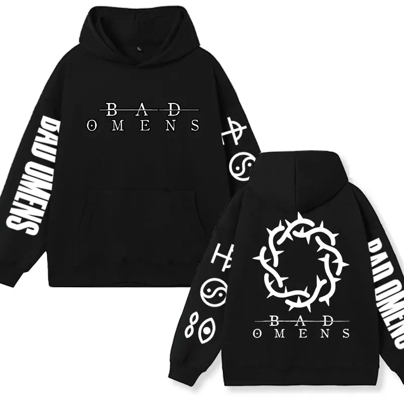 

Bad Omens Band THE DEATH OF PEACE OF MIND Graphic Print Hoodie Men's Rapper Hip-hop Oversized Sweatshirt Fleece Pullover Unisex