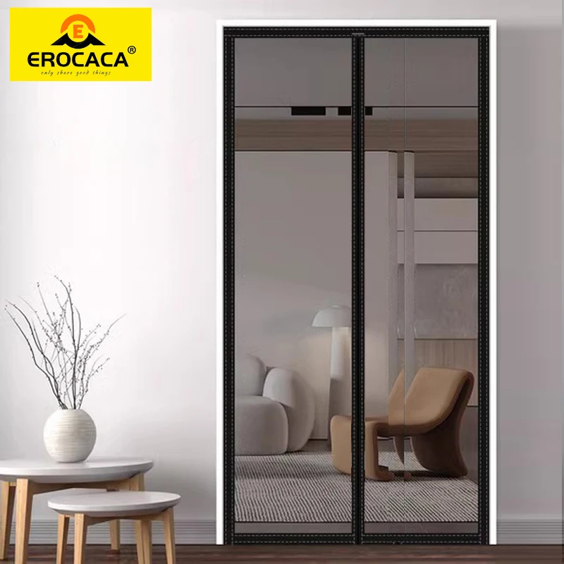 

EROCACA Magnetic Screen Door Curtain Anti-Mosquito Net Fly Insect Screen Mesh Automatic Closing Custom Size Easy Installation