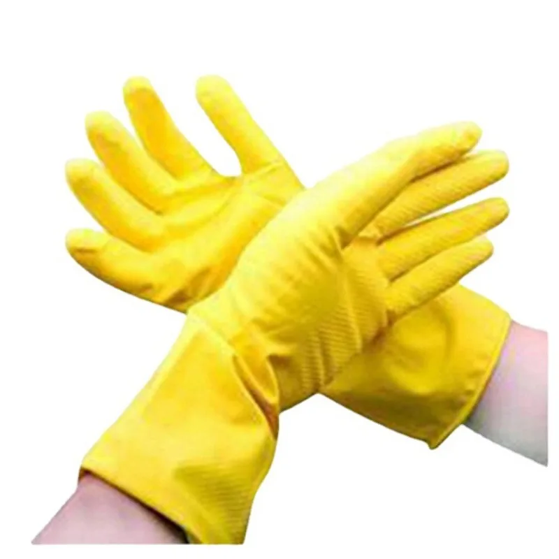 Yellow Rubber Gloves Wash Dishes Waterproof Latex Rubber Laundry Cleaning Cleaning Thick and Durable Kitchen Gloves