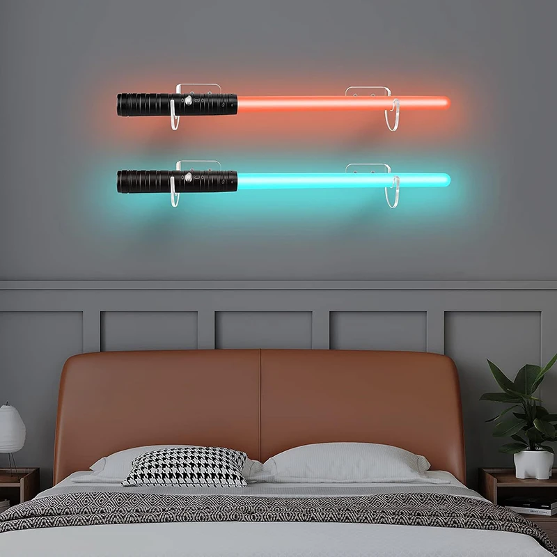 2 Teile/satz Acryl Schwerter Wand Halterung Display Halter Lichtschwert Stehen Transparent Schwarz Schwerter Wand Rack Ständer Halter Für Spielzeug