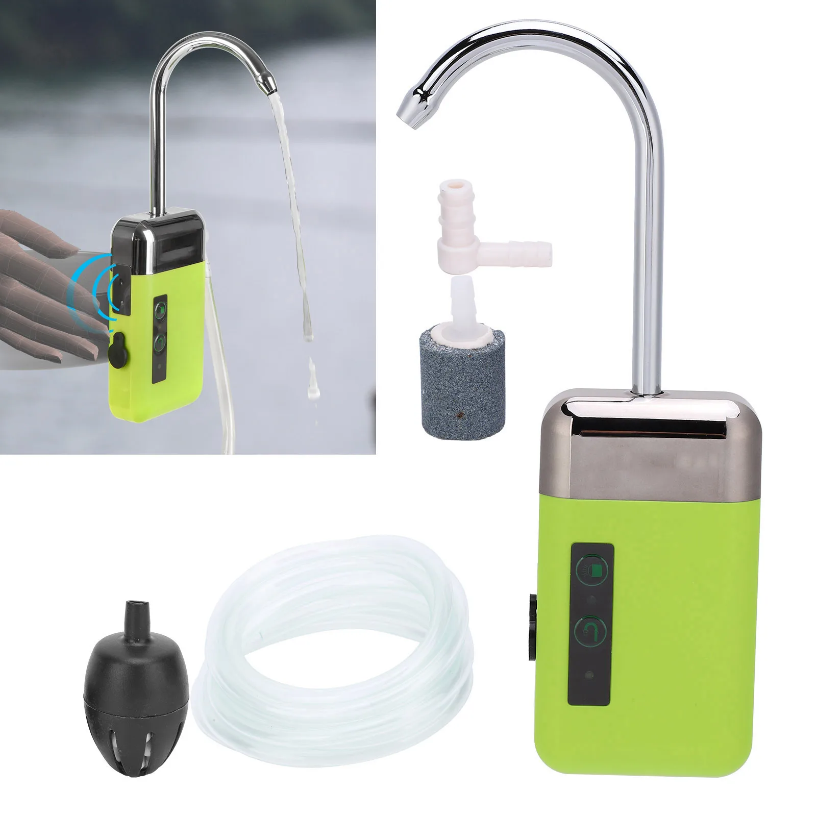 

Induction Oxygen Pump Oxygen Pump Sensing Pumping Water 3 Modes with LED Light for Fishing Hands Washing 210