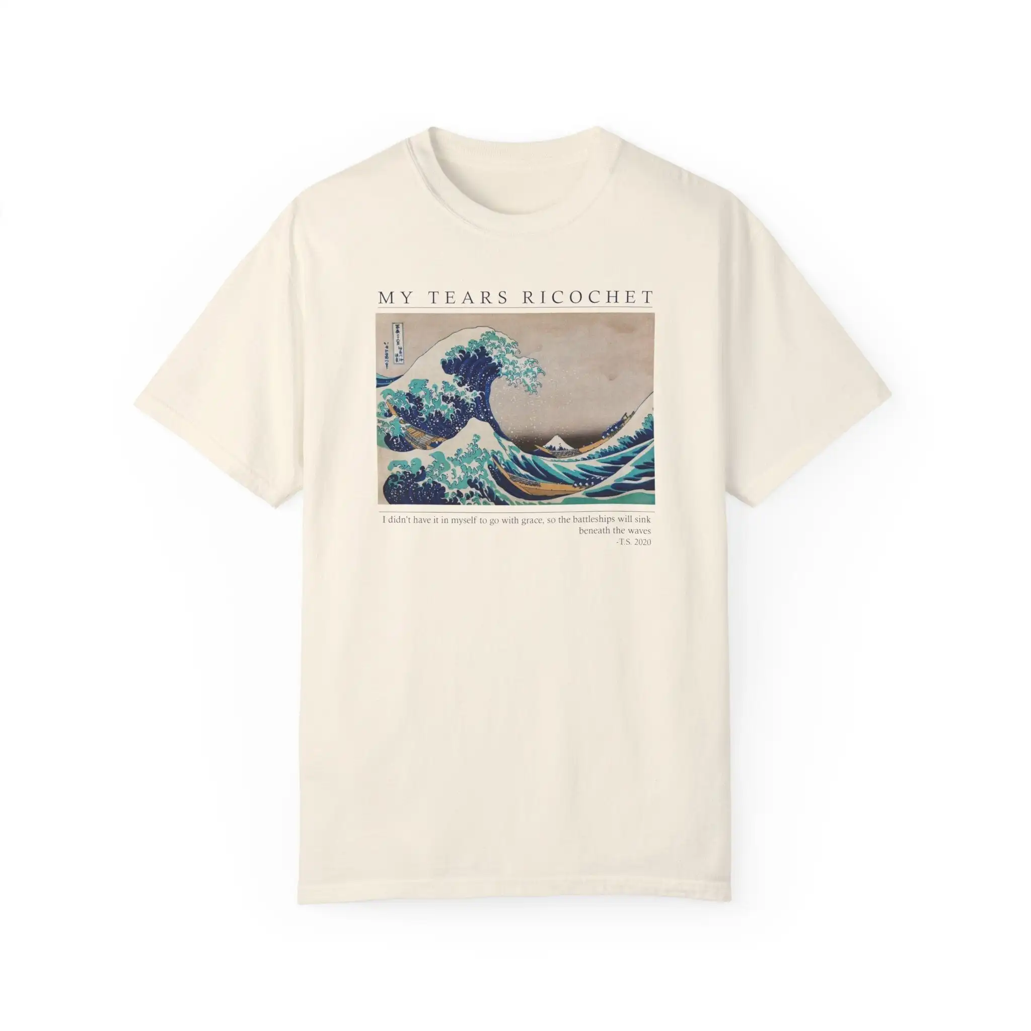 My Tears Ricochet T Shirt Comfort Colors Eras Tour Folklore Swift Original Ft The Great Wave Off Kanagawa By Hokusai