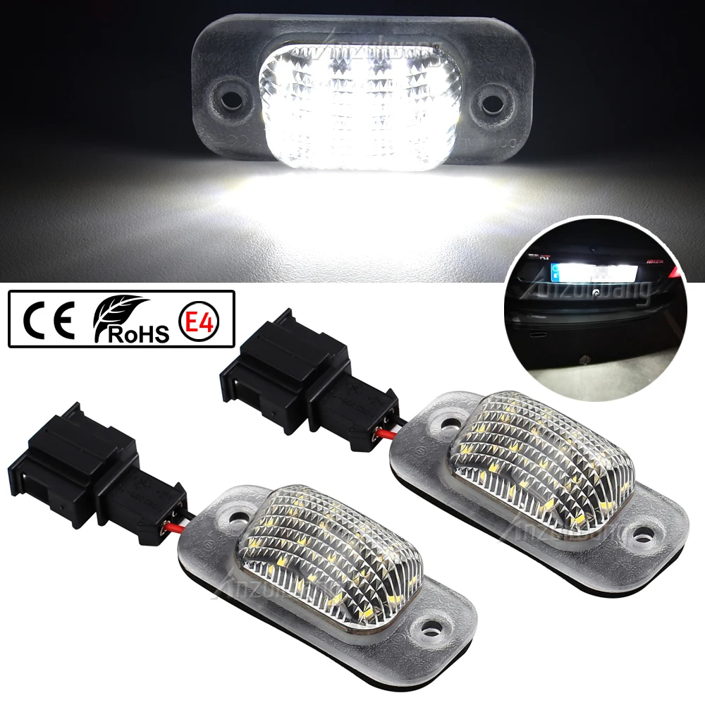 2Pc LED License Number Plate Light For VW Golf Golf MK3 Polo III Estate Classic Polo Variant For Seat Coidoba 6K Cordoba Vario