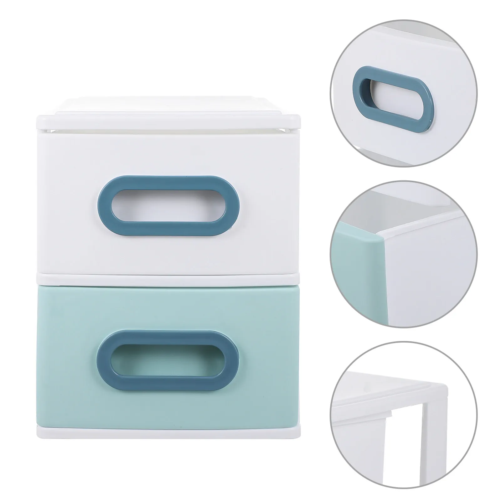

Plastic 2-Drawer Makeup Organizer Box Desktop Storage Container For Cosmetics Lipstick Brushes Drawer Type Holder