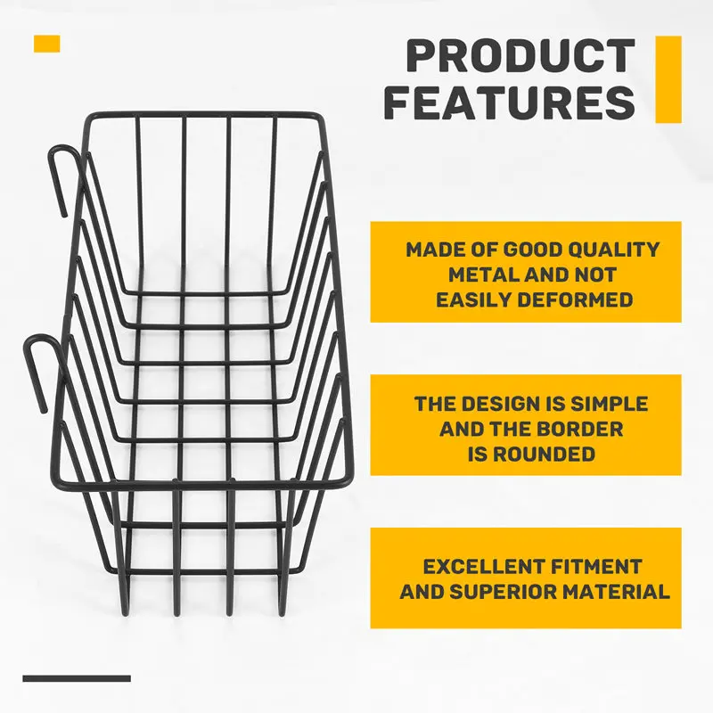 3 Pcs Wire Baskets,Wall Grid Panel Hanging Wire Basket,Wall Storage and Display Basket for Cabinet & Pantry Organization-ABFB