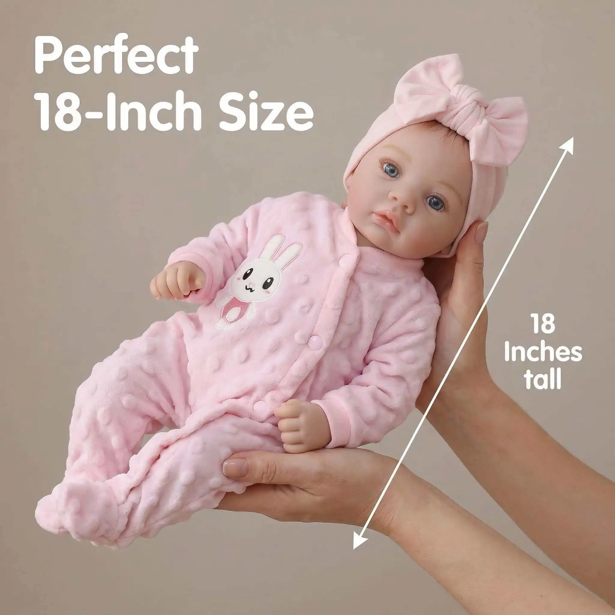 NPK 18inch Lifelike Reborn Baby Doll - Newborn Soft Touch Cuddly Meadow with Multiple Layers 3D Skin Painting