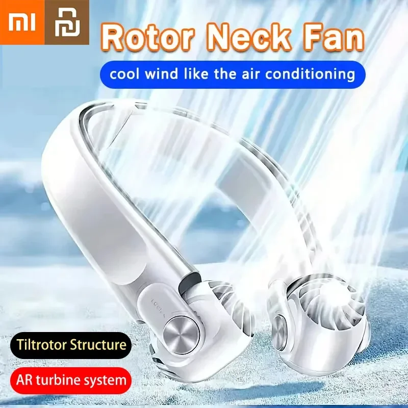 Xiaomi Youpin Wearable Neck Fan 2400mAh Portable Air Conditioner USB Rechargeable High Power Bladeless Turbine Outdoor Fan