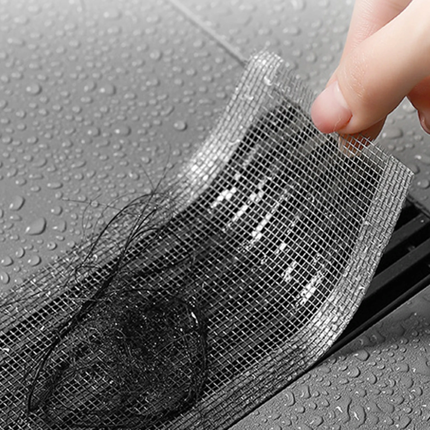 1 Roll Cutable Shower Drain Hair Filter Self-Adhesive Floor Drain Stickers Disposable Mesh Sink Strainer For Bathroom