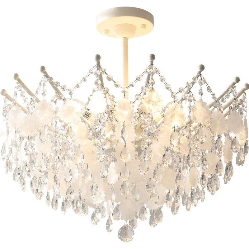 

Light luxury atmospheric bedroom crystal lamp simple modern high-end living room lamp shell crystal ceiling lamp
