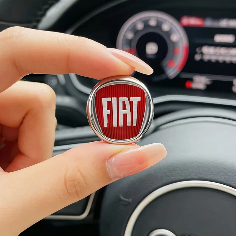 14mm Aluminum Car Remote Key Sticker Emblem For Fiat 500 Panda Cronos Argo Punto Tipo Doblo Abarth Bravo Stilo Ducato Pondo Uno